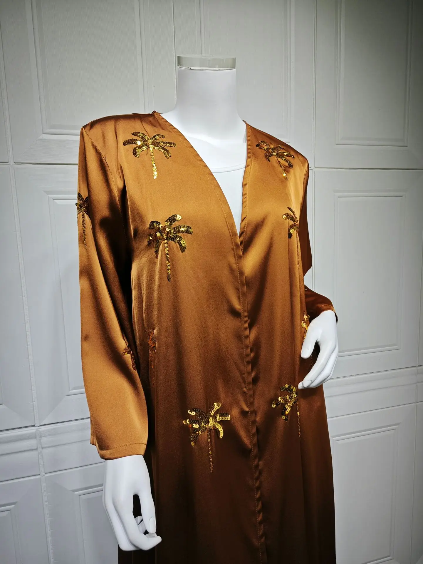 Embroidery Kebaya - เสื้อคลุมคาร์ดิแกนมุสลิมแบบเรียบร้อยสำหรับรอมฎอน แฟชั่นดูไบ อีด อบายา ชุดเดรสปักลายสำหรับผู้หญิง เสื้อผ้าอิสลาม