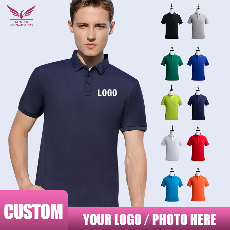 Embroidery Cotton Shirt - เสื้อโปโลปรับแต่งลายได้ เสื้อยืดปักลายตามสั่ง เสื้อโปโลผู้ชายระบายอากาศ เสื้อยืดพิมพ์ลาย DIY เสื้อยืดผู้หญิง