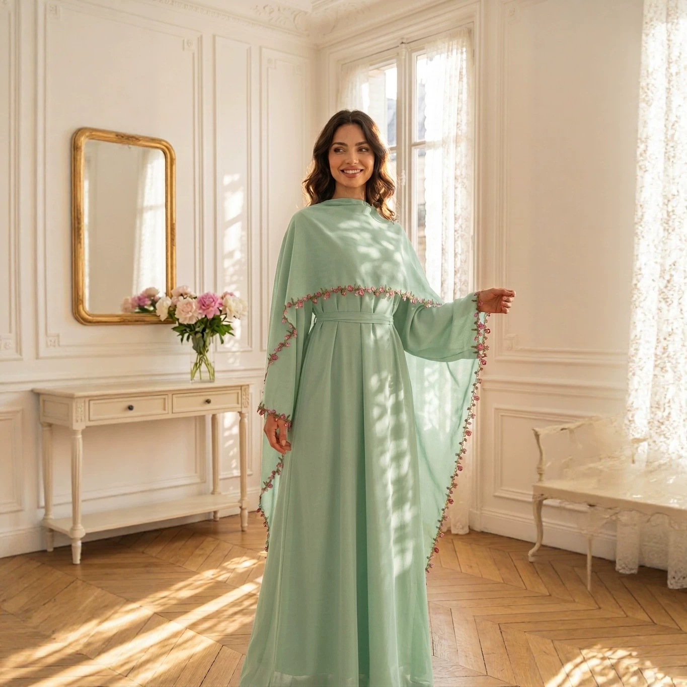 ชุดอาบายะปักลายหรูหรา พร้อมฮิญ - Embroidery Kebaya บทวิจารณ์และราคา
