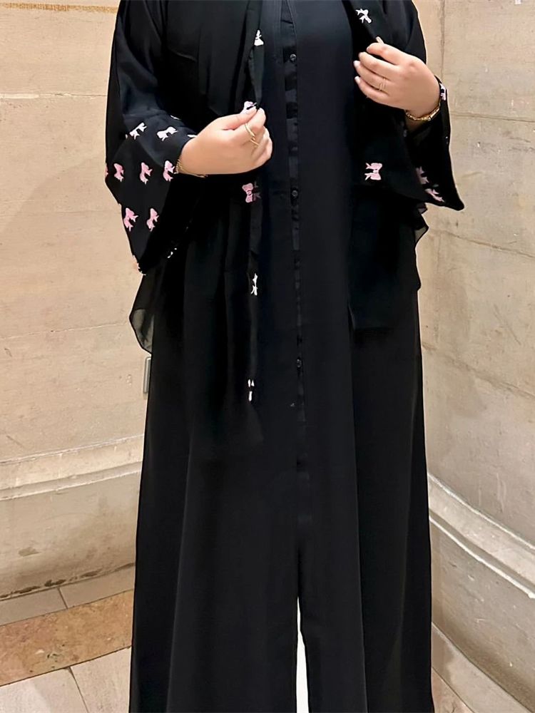 Ramadan หัวใจสีดํา Abaya Damen - Embroidery Kebaya บทวิจารณ์และราคา