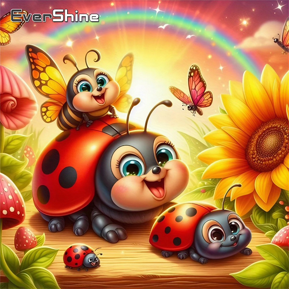 ภาพปักเพชรลายเต่าทอง งานปักเต็ - Embroidery Lady Bug บทวิจารณ์และราคา