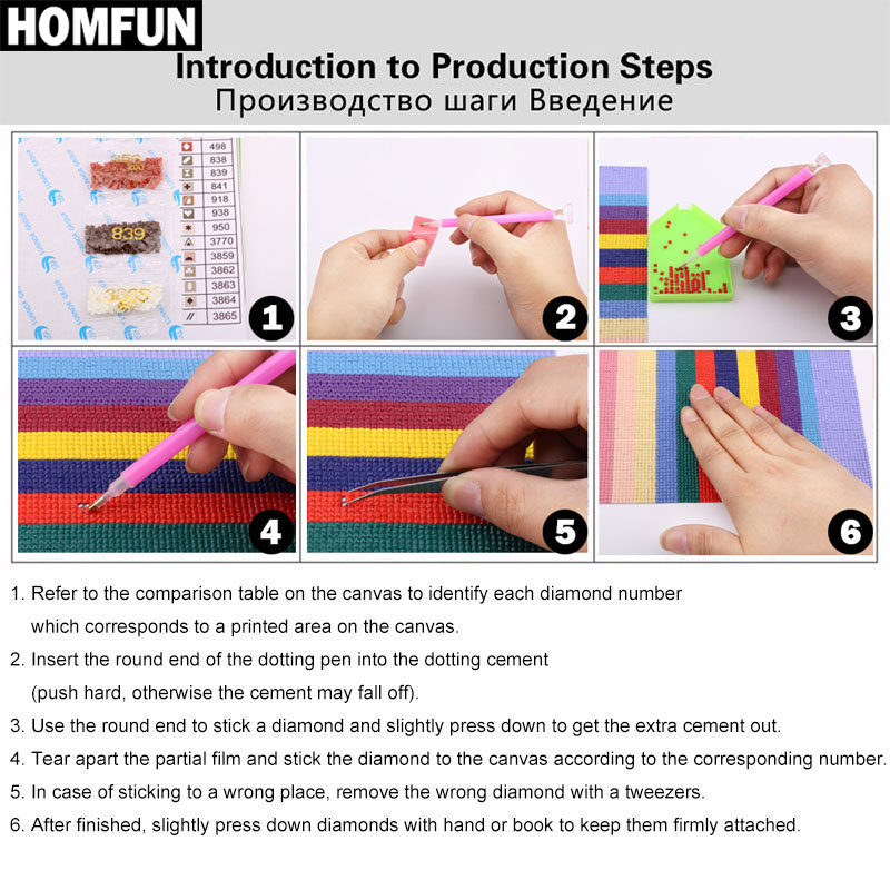 HOMFUN Art 5D Diy เพชรภาพวาด 