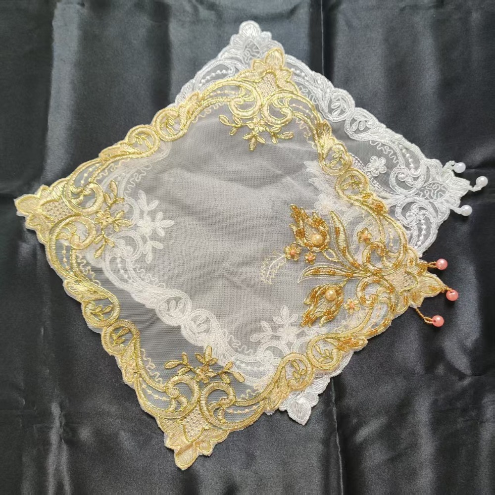 แผ่นรองจานปักลายกุหลาบทอง ขนาด - Embroidery Rose บทวิจารณ์และราคา