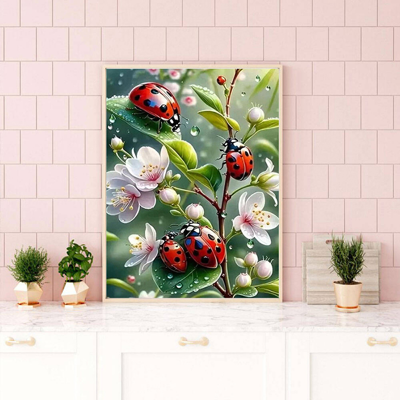 ภาพปักเพชร 5 มิติ ลายเต่าทอง ง - Embroidery Lady Bug บทวิจารณ์และราคา