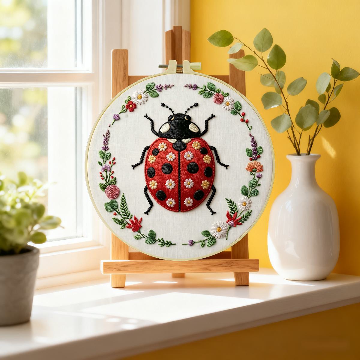 ชุดเย็บปักถักร้อยลายเต่าทอง ขน - Embroidery Lady Bug บทวิจารณ์และราคา
