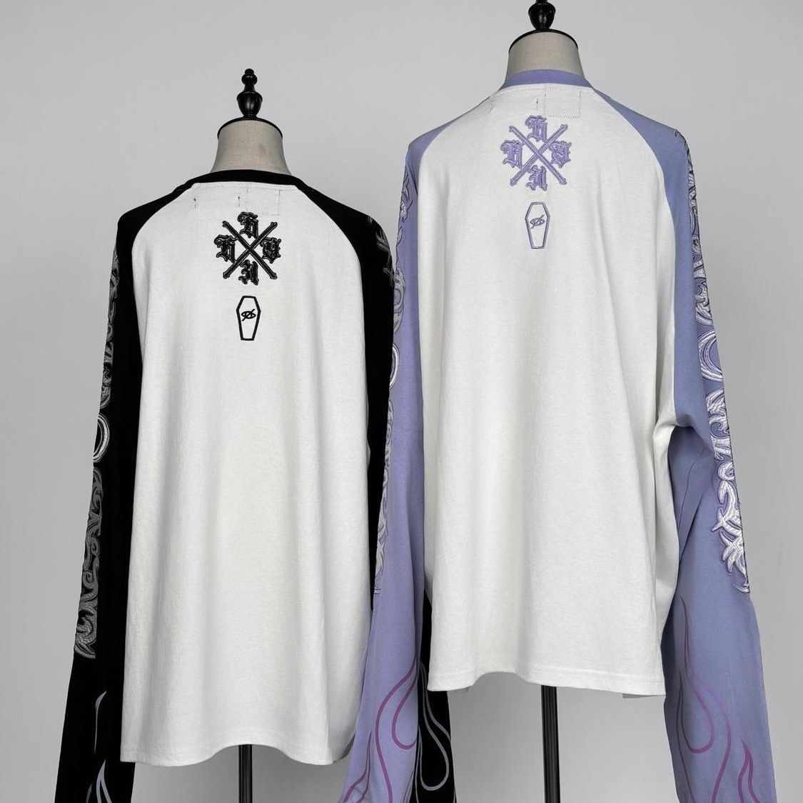 เสื้อยืดแขนยาวทรงหลวมลายปักลาย - Embroidery Cotton Shirt บทวิจารณ์และราคา