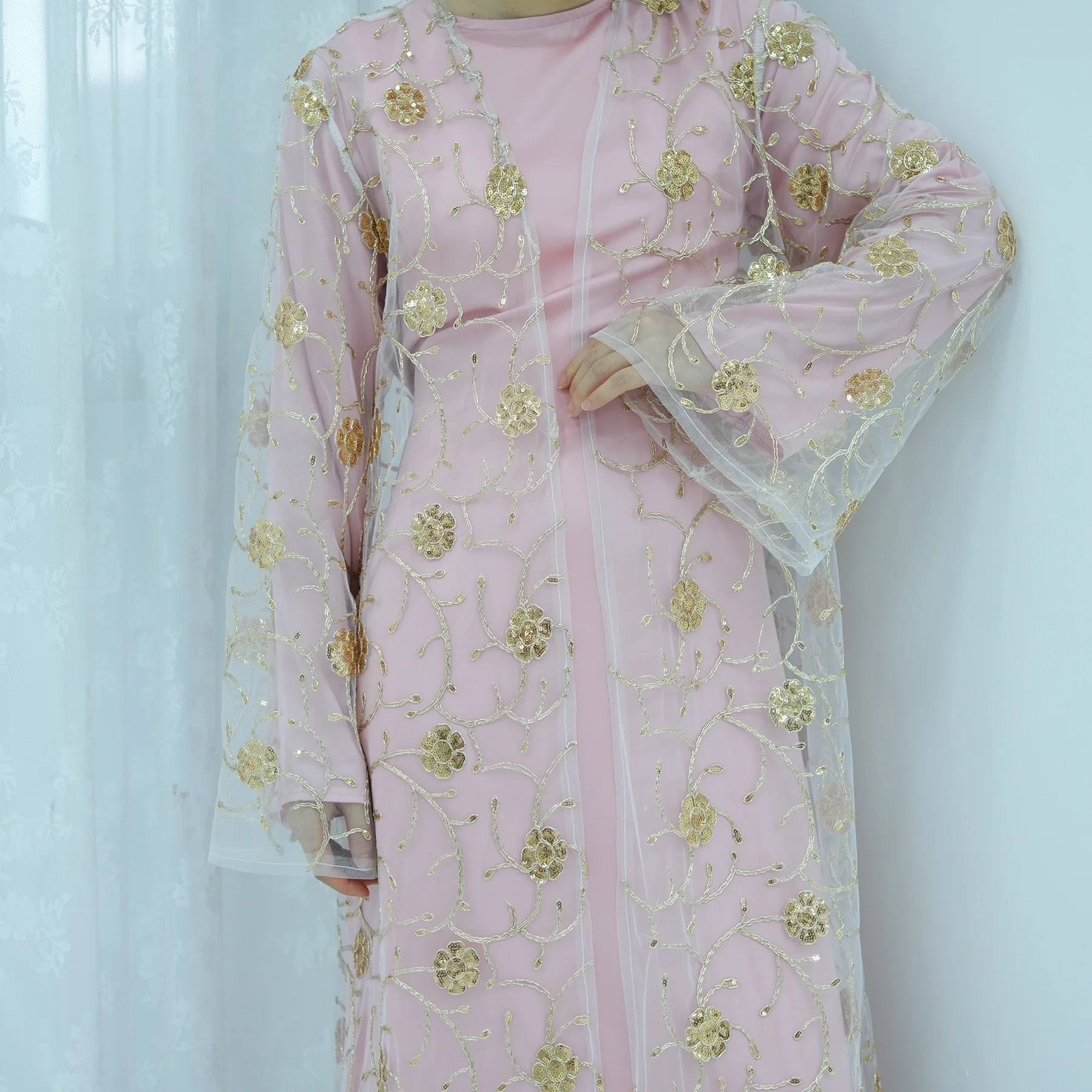 เสื้อคลุมกิโมโนตาข่ายมุสลิม ปั - Embroidery Kebaya บทวิจารณ์และราคา