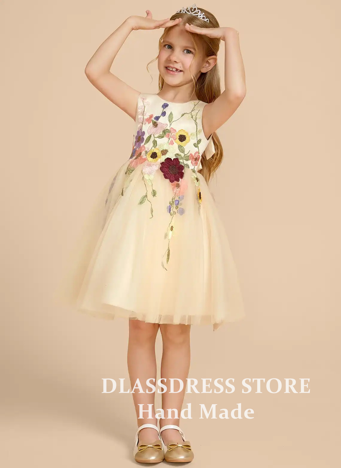 ชุดเดรสเด็กผู้หญิงสีเหลืองแบบส - Embroidery Yellow Dress บทวิจารณ์และราคา