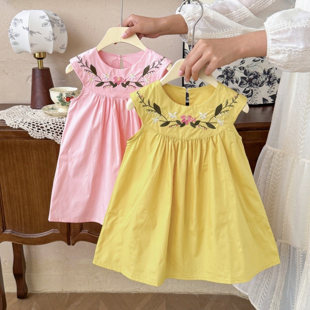 ชุดเดรสลำลองสำหรับเด็กผู้หญิงอ - Embroidery Yellow Dress บทวิจารณ์และราคา